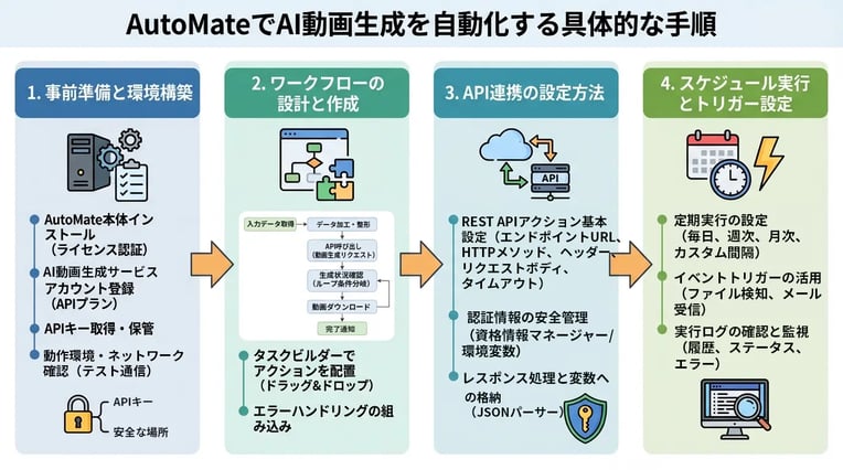 AutoMateでAI動画生成を自動化する具体的な手順