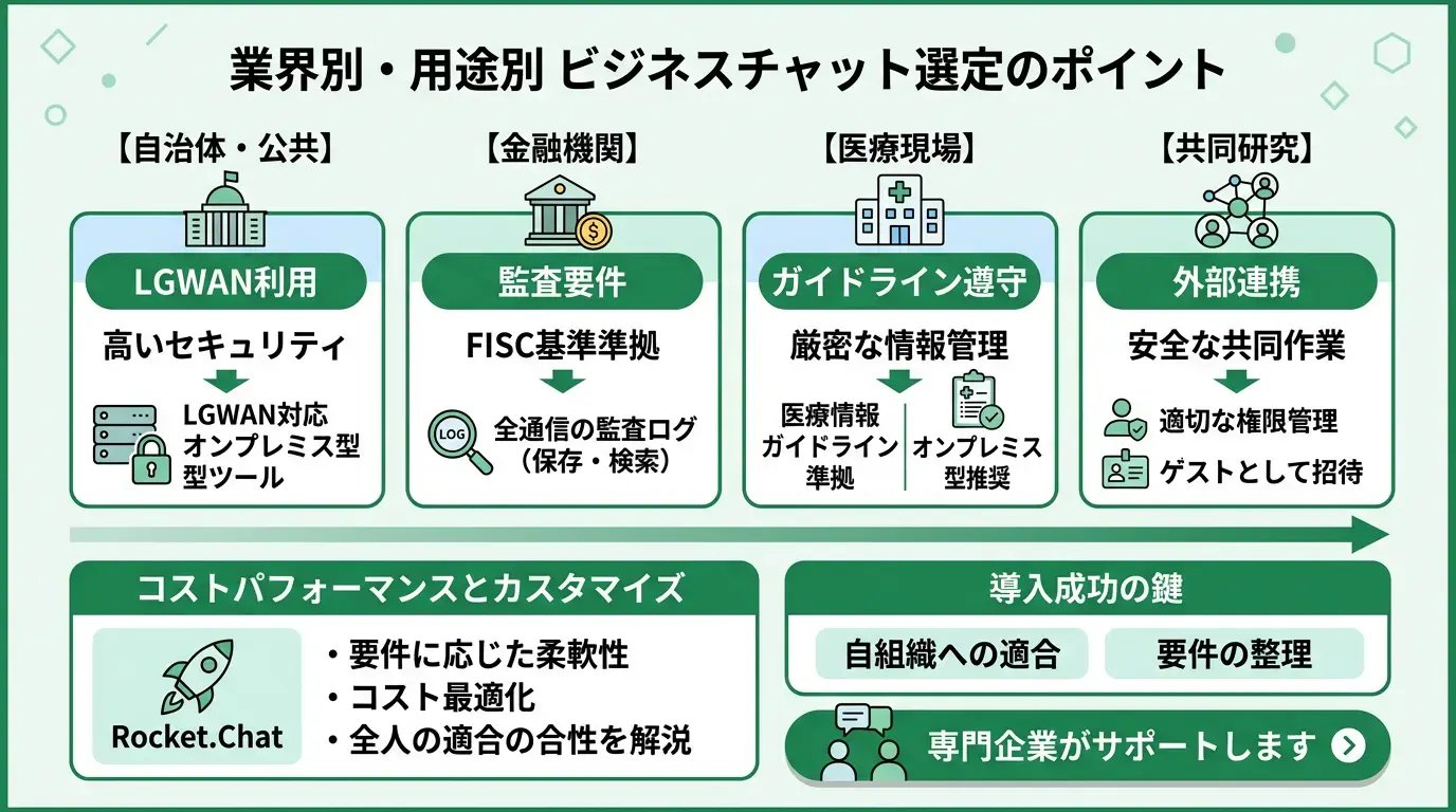 業界別・用途別ビジネスチャット選定のポイント