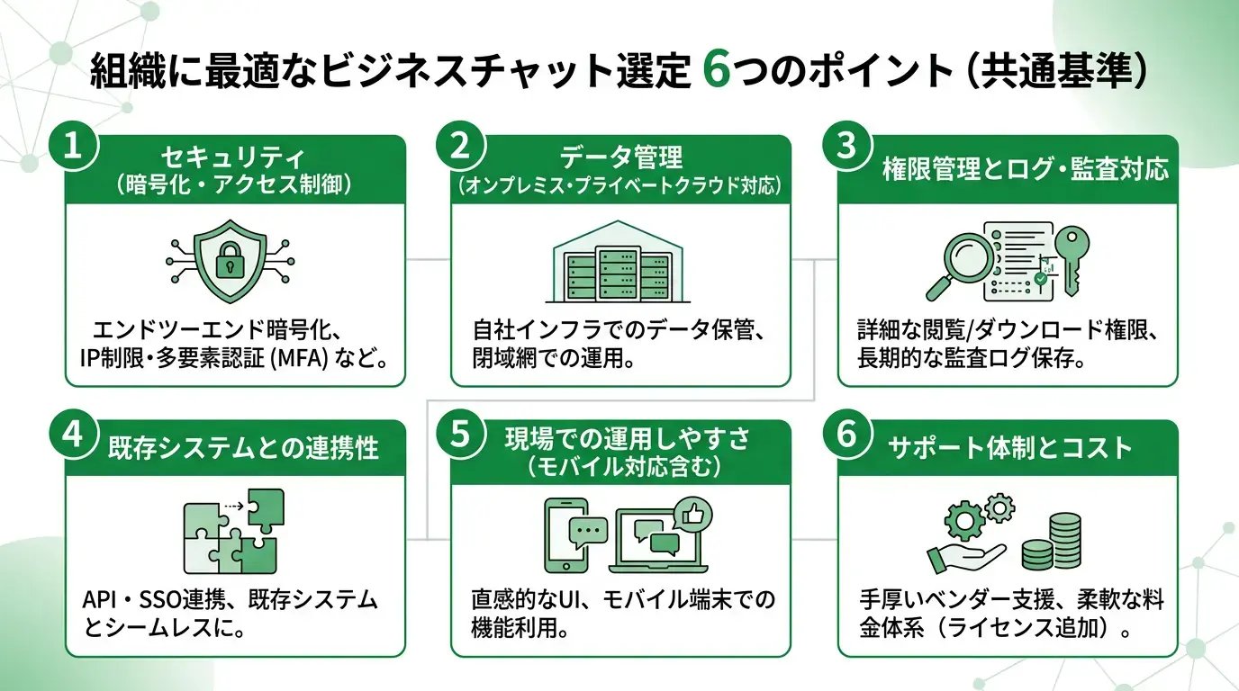 業界共通で確認したいビジネスチャット選定の6つのポイント