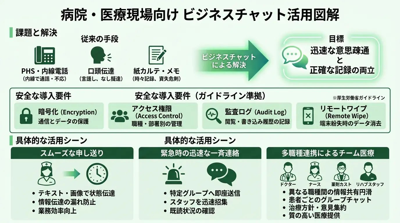 【病院・医療現場】ビジネスチャット活用事例と導入のポイント
