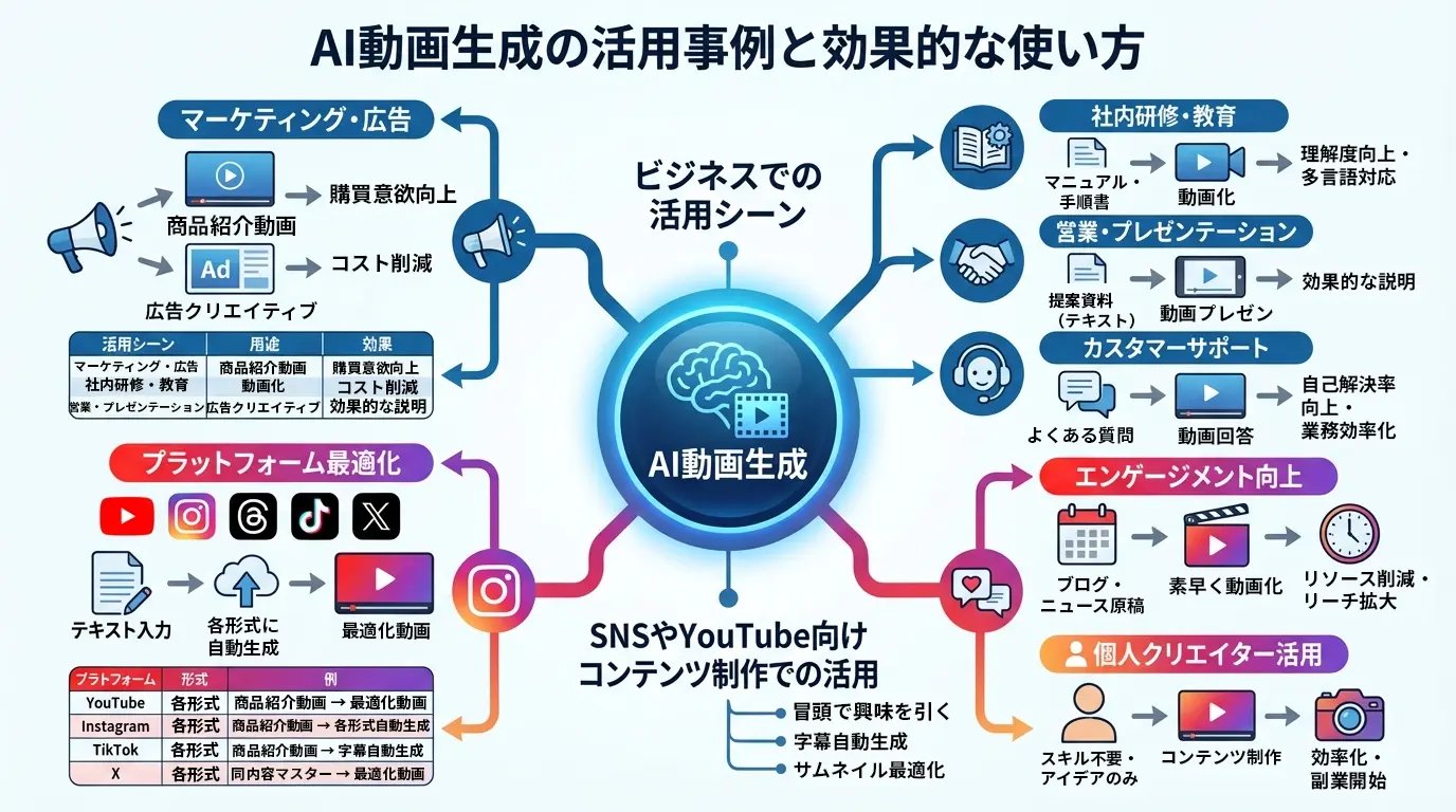 AI動画生成の活用事例と効果的な使い方
