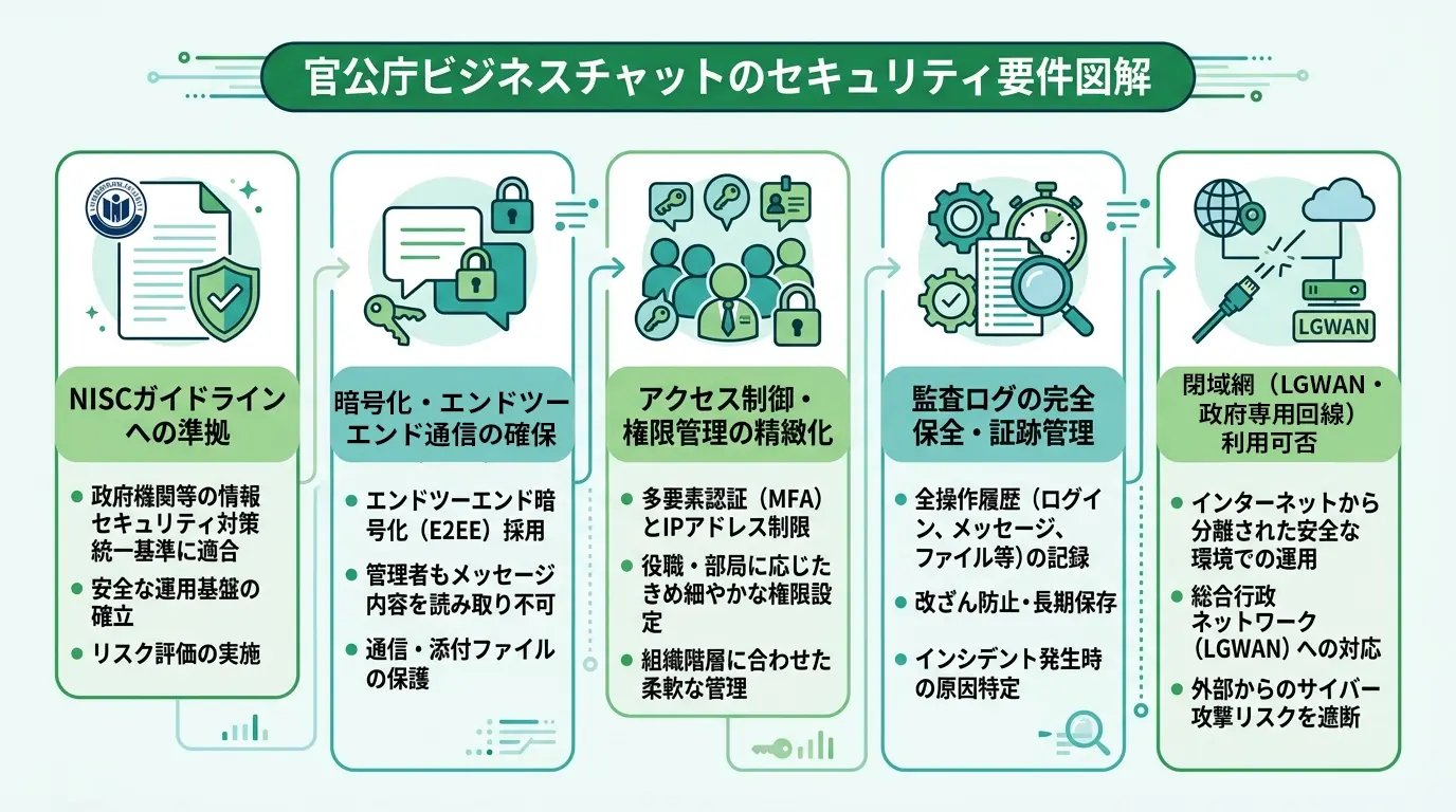官公庁がビジネスチャットに求めるセキュリティ要件