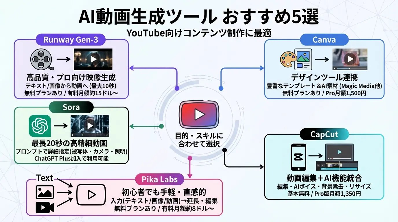 AI動画生成ツールおすすめ5選