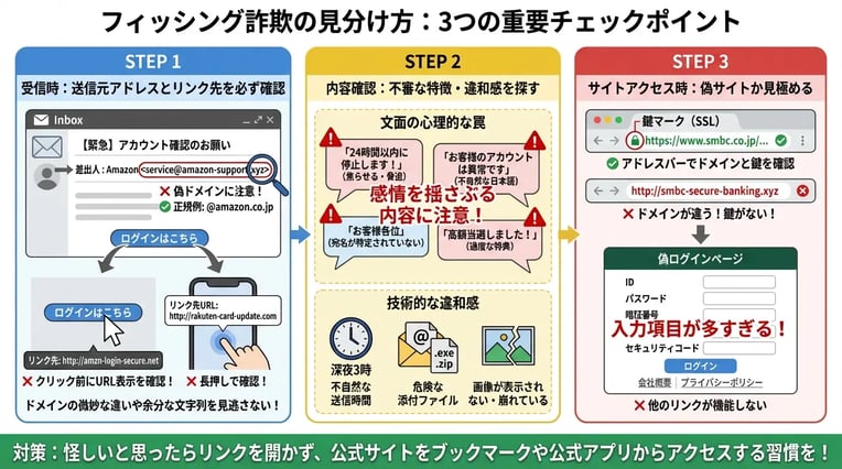 フィッシング詐欺の見分け方