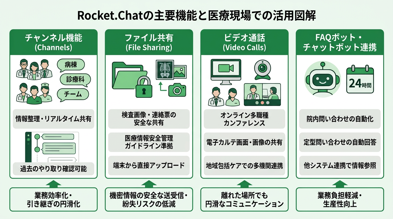 Rocket.Chatの主要機能と医療現場での活用
