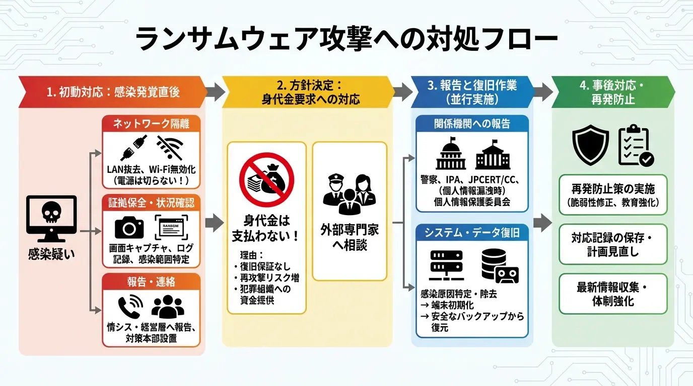 ランサムウェア攻撃を受けたらどう対処すべきか？