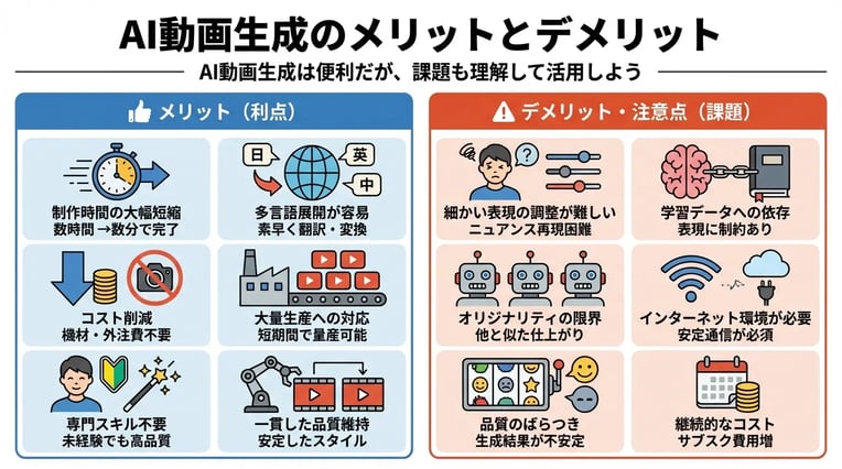 AI動画生成のメリットとデメリット