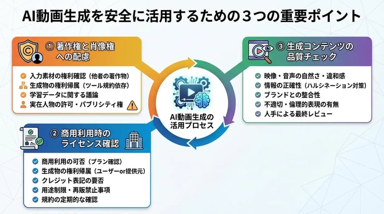 AI動画生成を活用する際の注意点は?