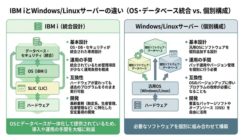 IBM iとWindows・Linuxサーバーの違いは？