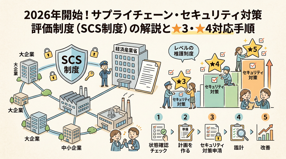 サプライチェーン強化に向けたセキュリティ対策評価制度（SCS制度）とは？★3・★4の要求事項と2026年開始に向けた実務対応を解説