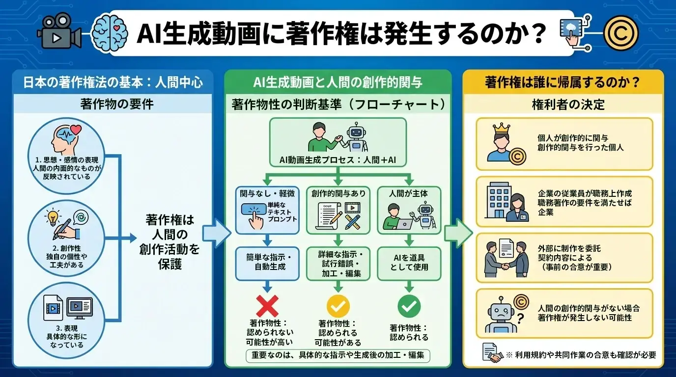 AI生成動画に著作権は発生するのか？