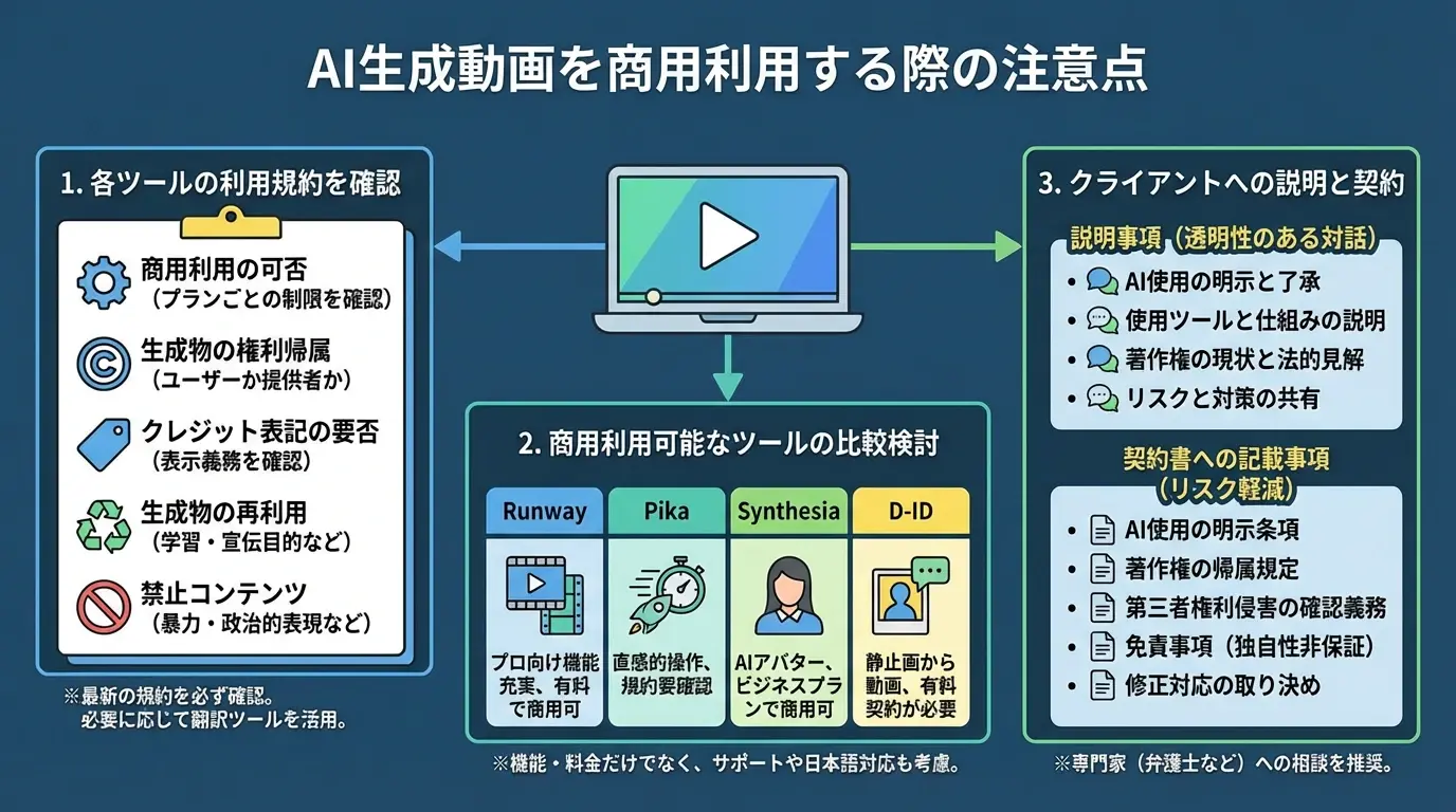 AI生成動画を商用利用する際の注意点