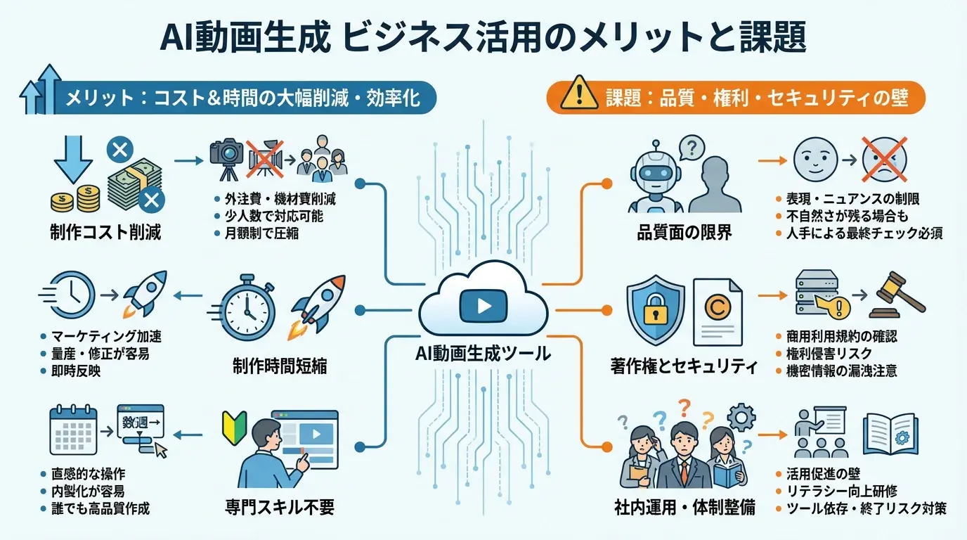AI動画生成をビジネス活用するメリットとデメリット
